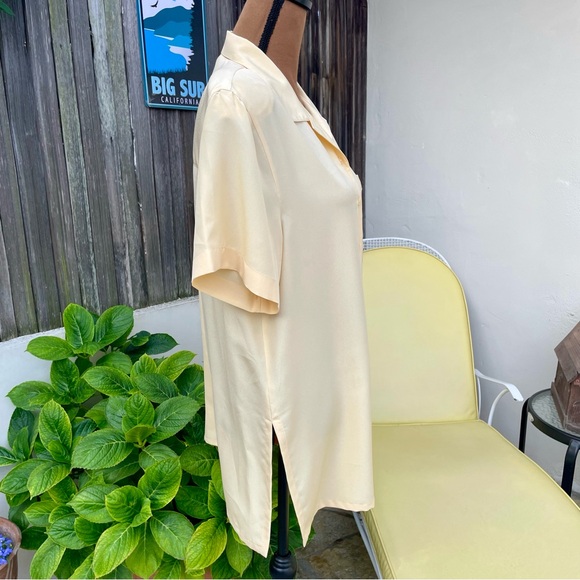 VTG Jones New York Short Sleeved Button Up Blouse Oversized/Relaxed Yellow 10 - Picture 6 of 13